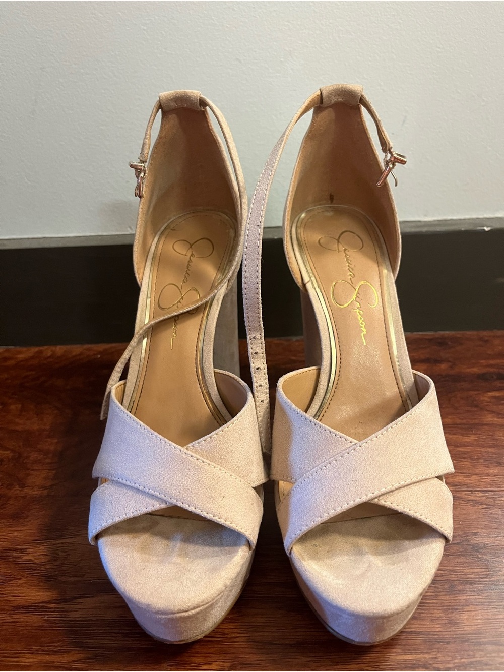 Jessica Simpson Cream Platform Sandals